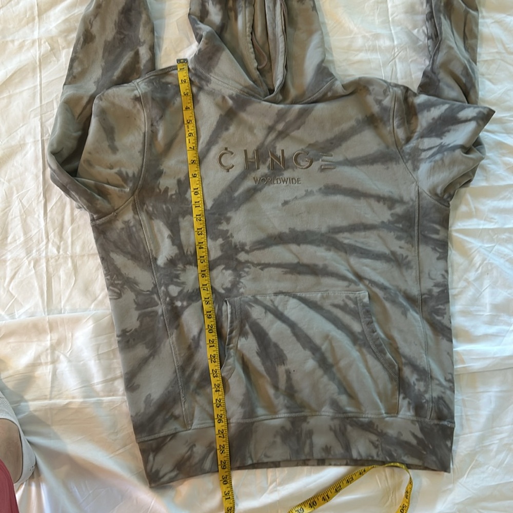 CHNGE Tie-Dye Hoodie in Olive Green and Charcoal - Picture 9 of 9